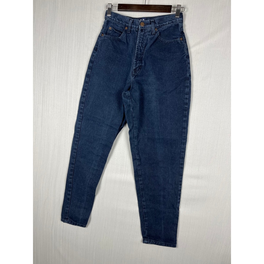 Gap Vintage Reverse Fit Jeans Women 6 Dark Wash Tapered High Waist Mom USA 26x28